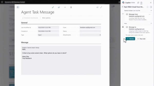 Microsoft Copilot sales order agent