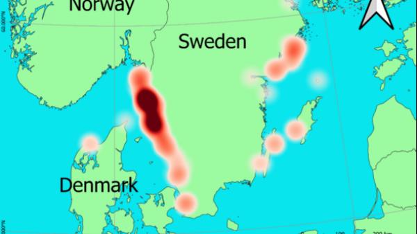 Karta över Sverige.