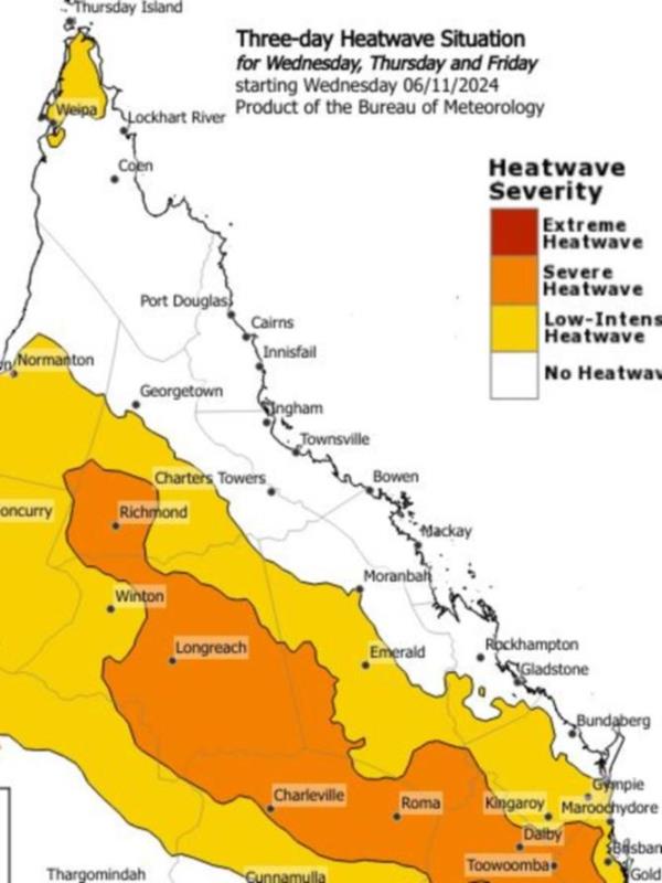 The heatwave warning was co<em></em>ntinued from Friday. Supplied / BOM