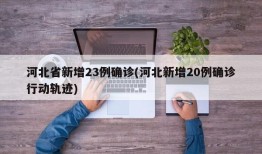 河北省新增23例确诊(河北新增20例确诊行动轨迹)