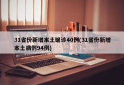 31省份新增本土确诊40例(31省份新增本土病例94例)