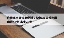 昨增本土确诊40例涉9省份/31省份昨增确诊43例 本土28例
