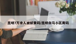 昆明7万余人被赋黄码/昆明白马小区黄码