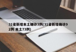 31省新增本土确诊3例(31省新增确诊92例 本土73例)