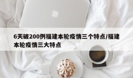 6天破200例福建本轮疫情三个特点/福建本轮疫情三大特点