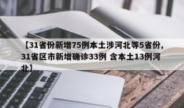 【31省份新增75例本土涉河北等5省份,31省区市新增确诊33例 含本土13例河北】
