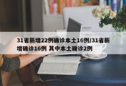 31省新增22例确诊本土16例/31省新增确诊16例 其中本土确诊2例