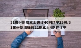 31省份新增本土确诊40例辽宁29例/31省份新增确诊22例本土4例在辽宁