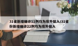 31省新增确诊11例均为境外输入/31省份新增确诊22例均为境外输入
