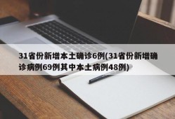31省份新增本土确诊6例(31省份新增确诊病例69例其中本土病例48例)
