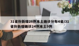 31省份新增26例本土确诊分布4省/31省份新增确诊24例本土9例