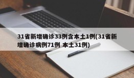 31省新增确诊33例含本土1例(31省新增确诊病例71例 本土31例)